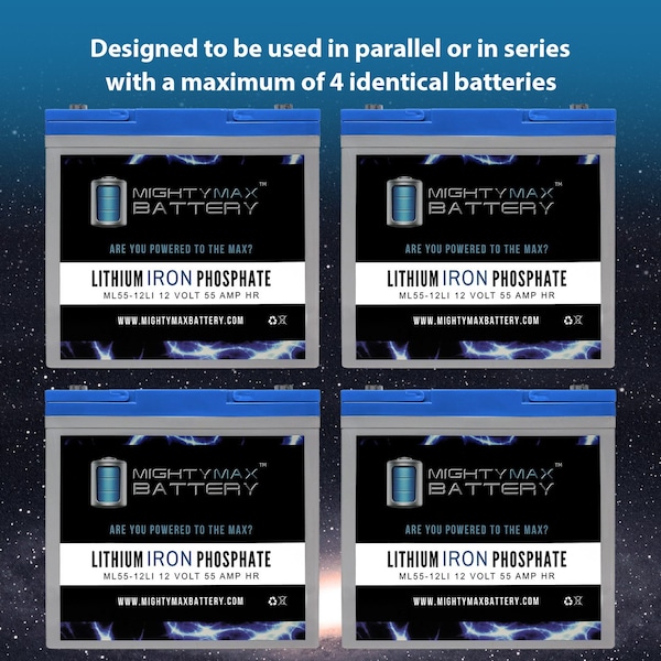 12V 55AH Lithium Replacement Battery Compatible With Quantum Q6000 Q6000Z - 4PK